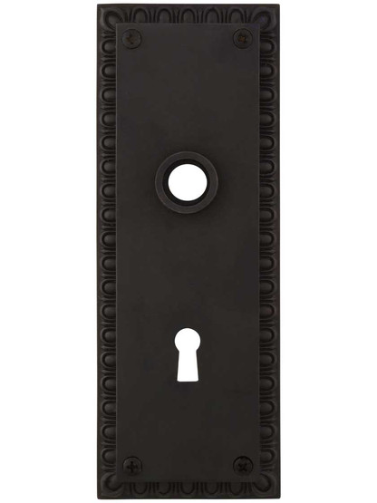 Ovolo Forged-Brass Back Plate with Keyhole in Oil-Rubbed Bronze.